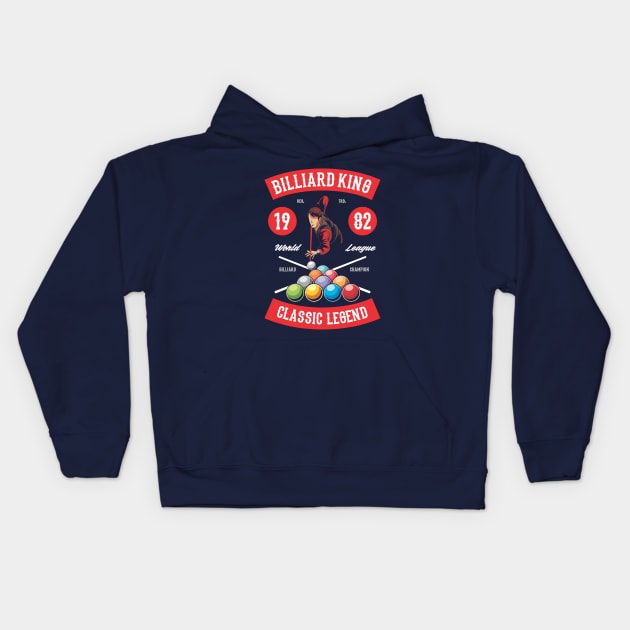 Billiard Series: The Billiard King (Classic Legend) Vintage Kids Hoodie by Jarecrow 